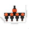 4Outlet Garden Hose Splitter PushtoConnect with Shutoff Valves MultiOutlet for