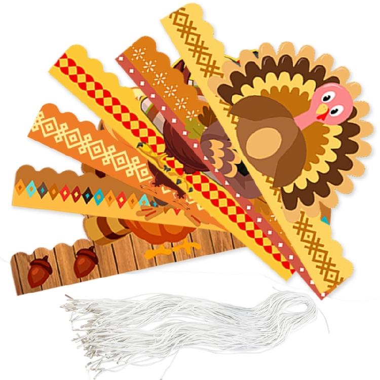 Creative Turkey Crown Paper Hat Festival Headwear for Festival Celebration Thanksgiving Accessories Turkey Headband