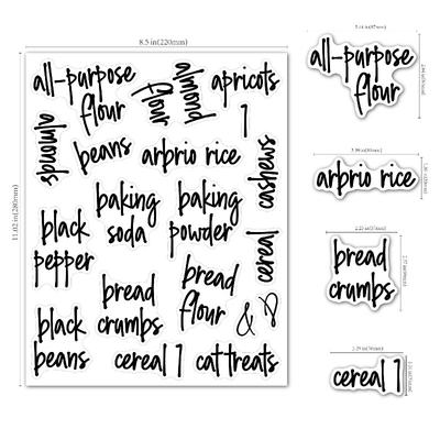 Kitchen Pantry Labels Waterproof Pantry Stickers for Storage Jars Spice Can Containers - Oil Proof Pantry Organization Labels
