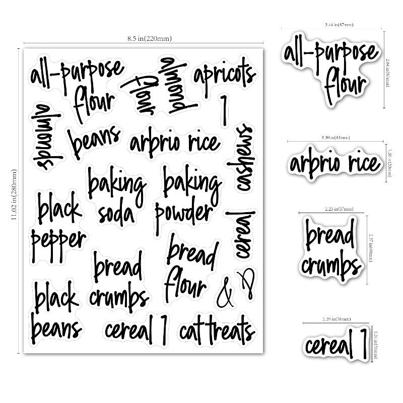Kitchen Pantry Labels Waterproof Pantry Stickers for Storage Jars Spice Can Containers - Oil Proof Pantry Organization Labels