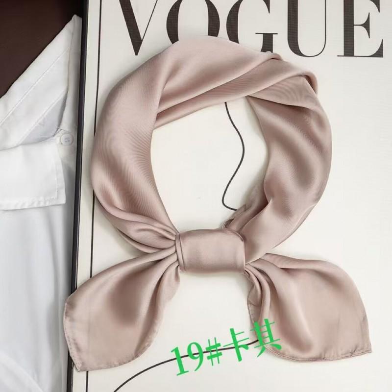 Foulard Quadrato 70cm in Raso Imitazione Seta Tinta Unita Donna Elegante Semplice Versatile per Collo Fascia Decorativa