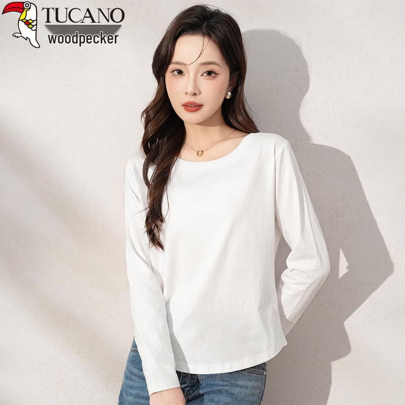 Woodpecker Women s Pure Cotton Long Sleeve Round Neck T-Shirt L