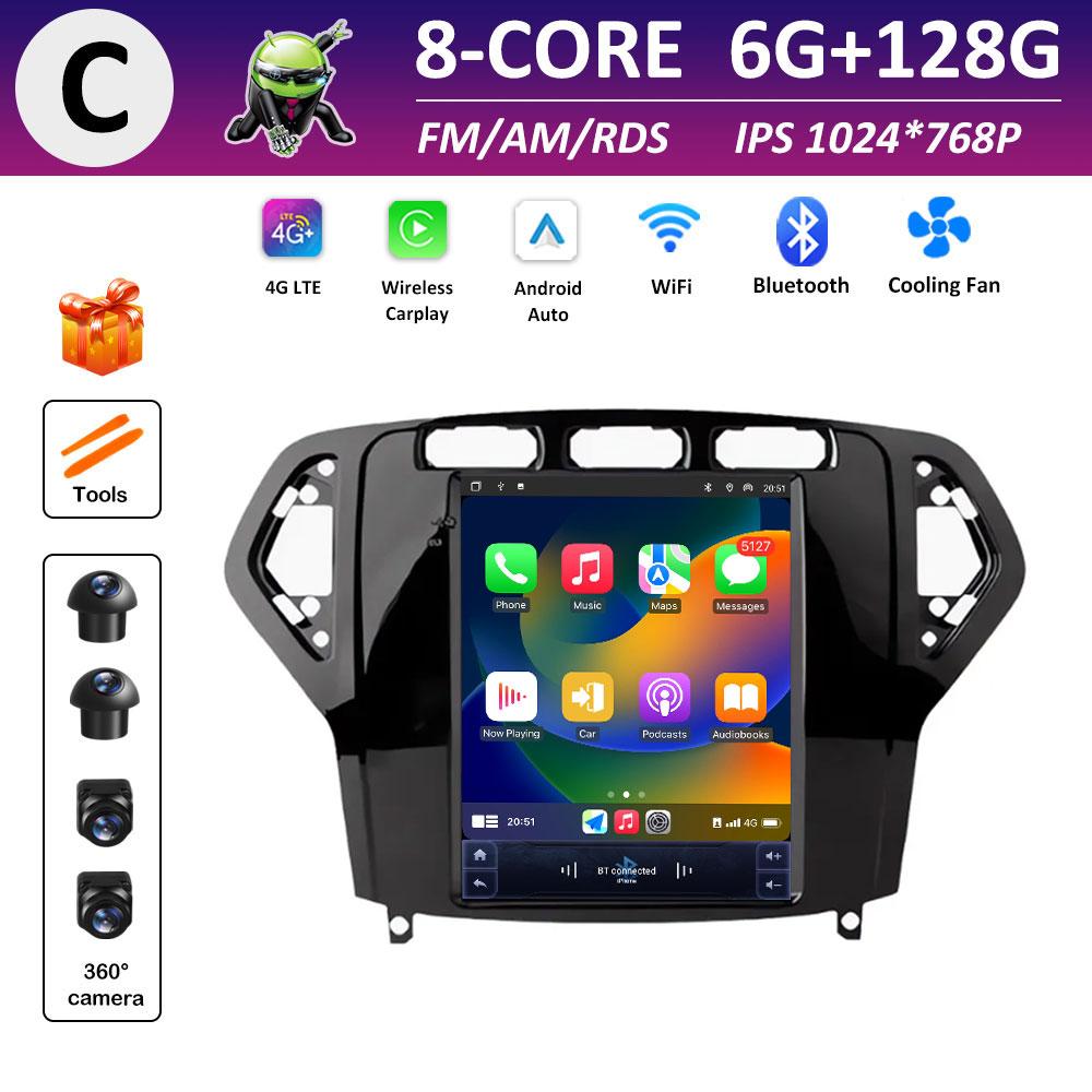 For Ford Mondeo 2007 2008 2009 - 2010 GPS Navigation IPS Touch Screen Android Smart System Wireless Carplay Accessories WIFI DSP