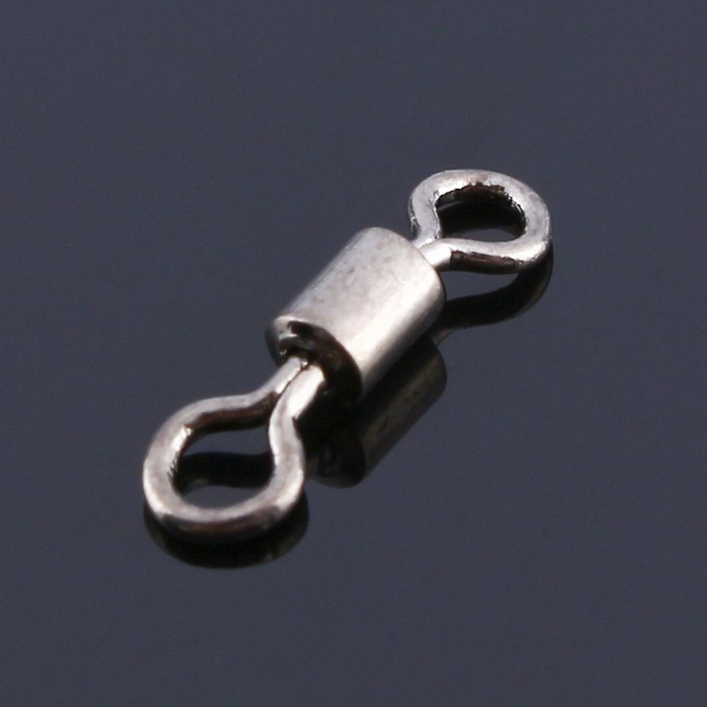 100 x Brass Barrel Swivel Fishing Pin Connector B Solid Rings w  Interlock Snap