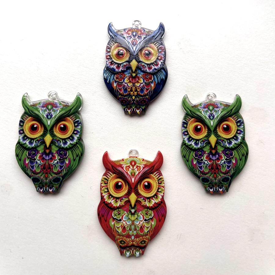 6 super bright owl pendant for jewelry earrings
