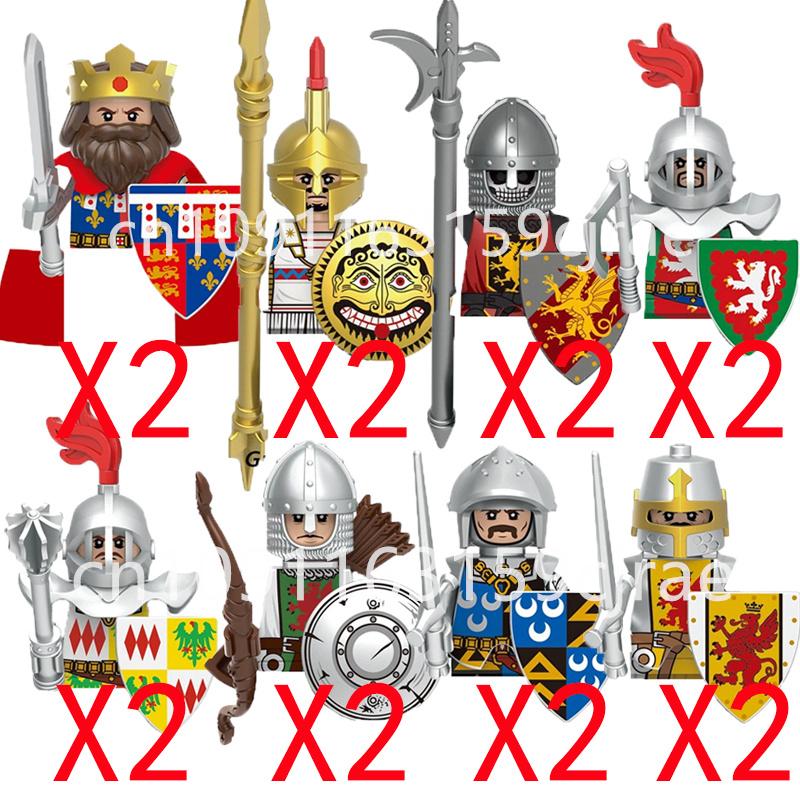 Kompatybilne MOC Średniowieczne Klocki Budowlane Postacie Żołnierze Smoczy Rycerze Czarny Lew Orzeł Zabawka Prezent Klocki Rolnik Żołnierz X048