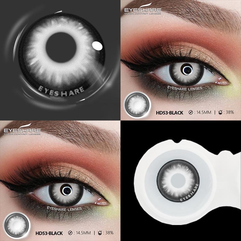 1 Pair Color Contact Lenses for Eyes Cosplay White Lenses Anime Accessories Lenses Black Contacts Lenses for Halloween