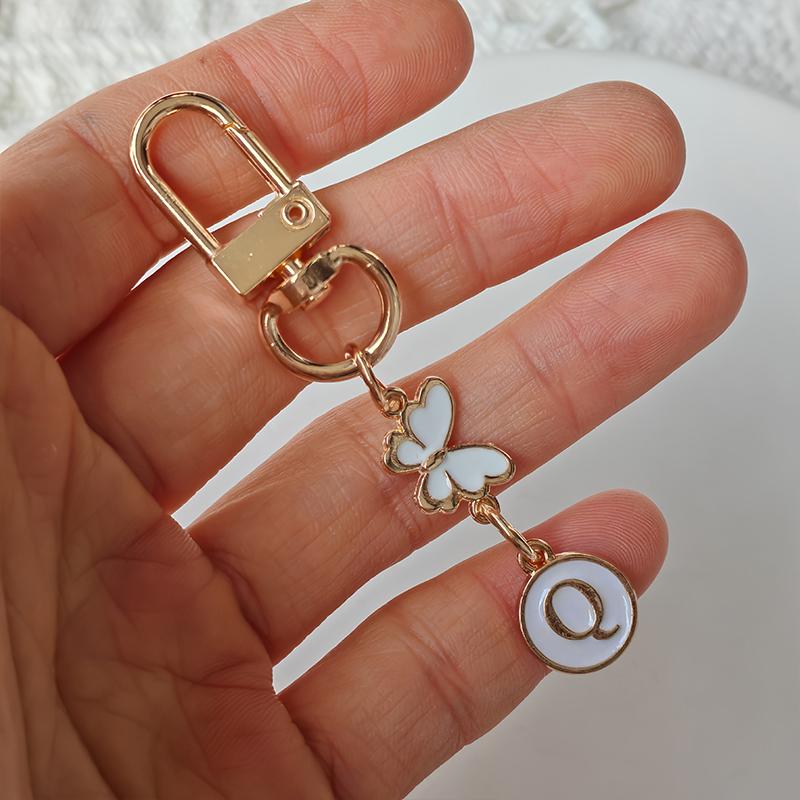 1 Stück Schlüssel-Logo Leichter Schlüsselanhänger Autoschlüssel Begleiter Taschenanhänger Langlebigkeit Metallschlüsselanhänger Monogramm-Anhänger Schmetterling Monogramm-Schlüsselanhänger