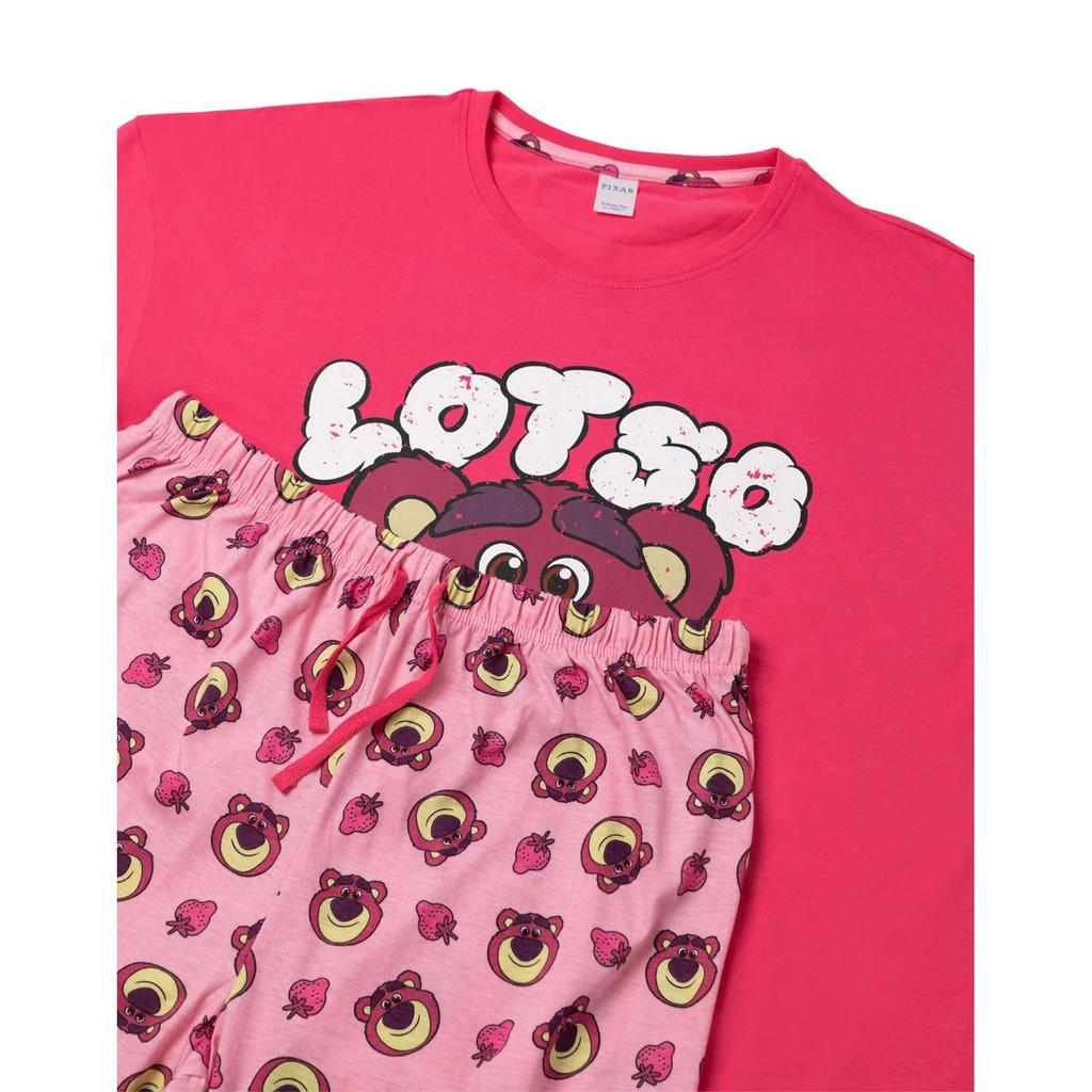 Toy Story Set Pijama Lung cu Mânecă Scurtă pentru Femei/Doamne cu Fața lui Lotso
