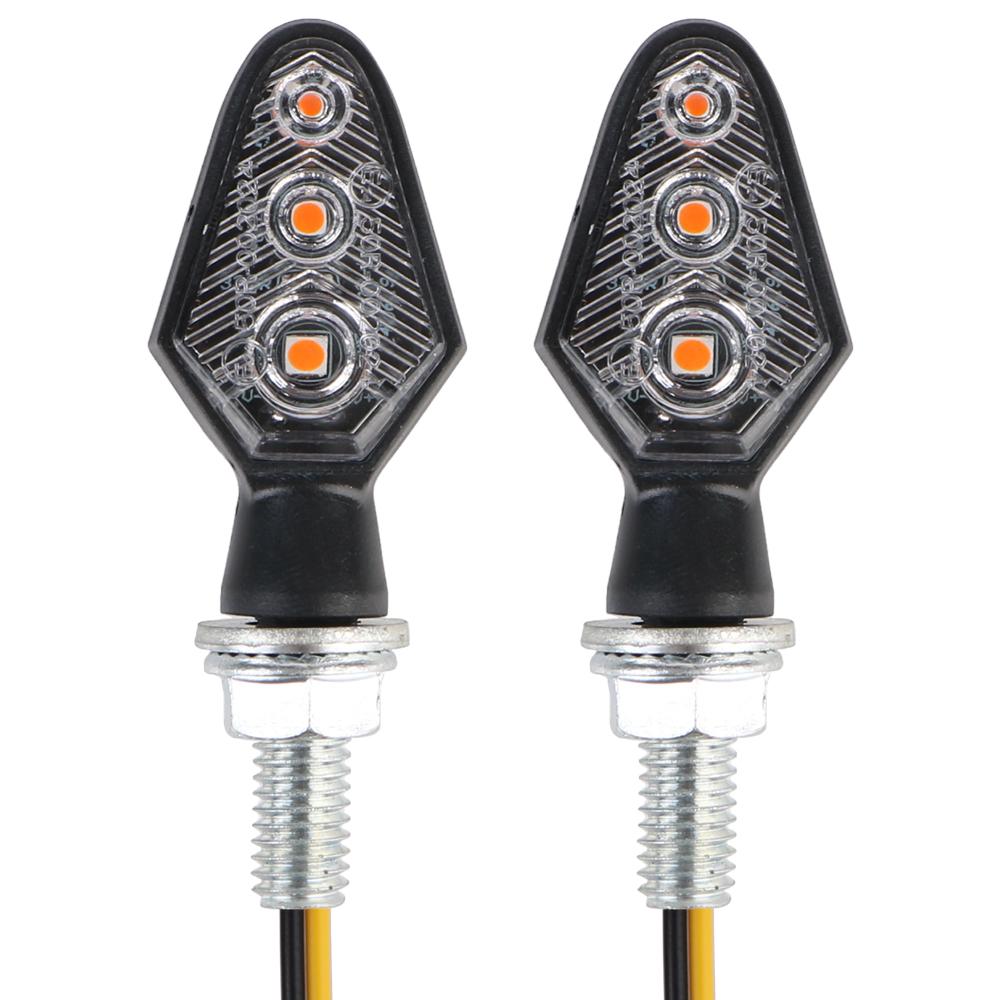 Universal 2 Stück Motorrad Blinker vorne hinten LED Blinker 12V Moto Blinker Metall Amber