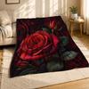 Romantic Red Rose Coral Fleece Blanket