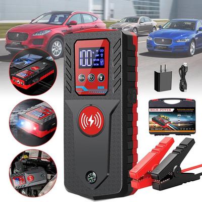 Skokový štartér, 3000A špičková 10000mAh autobatéria Skokový štartér do 6,0 l plynu, 12V štartovacia batéria, prenosný štartér s LED svetlom