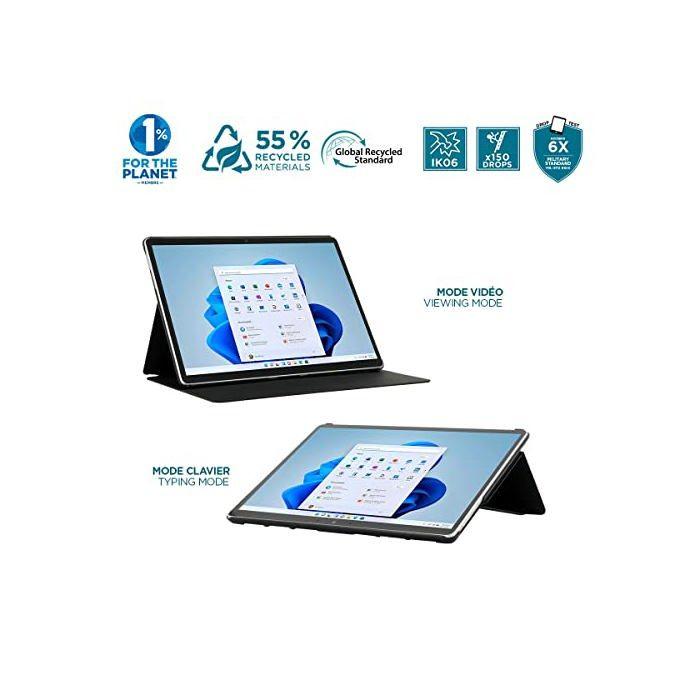 Økologisk deksel - MOBILIS - Surface Pro 8 13'' - Støtsikkert - Smart klaff - Svart