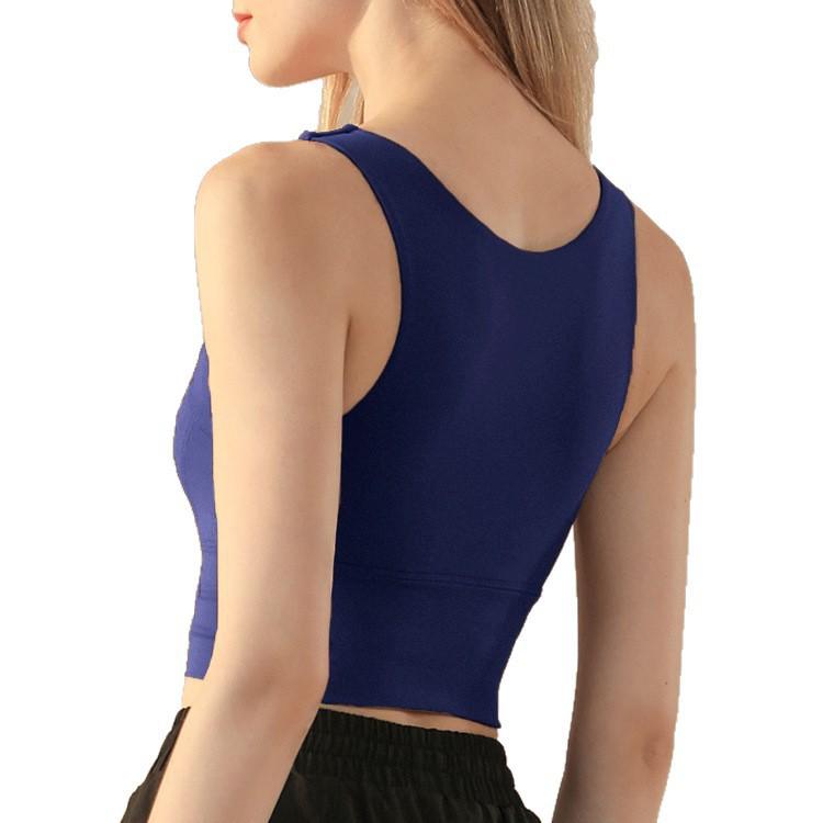 Women's Nude Feel Yoga Tank Top with Built-In Bra: Breathable, Shockproof, and Ideal as an Outer Layer.