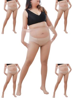 Groß Locker Groß Formal Schwangerschaft 5 [Leiasnow] Strümpfe, Strumpfhosen, Größe, Passform, Größe, Dünn, Tragen, (Nude Beige, Paare)