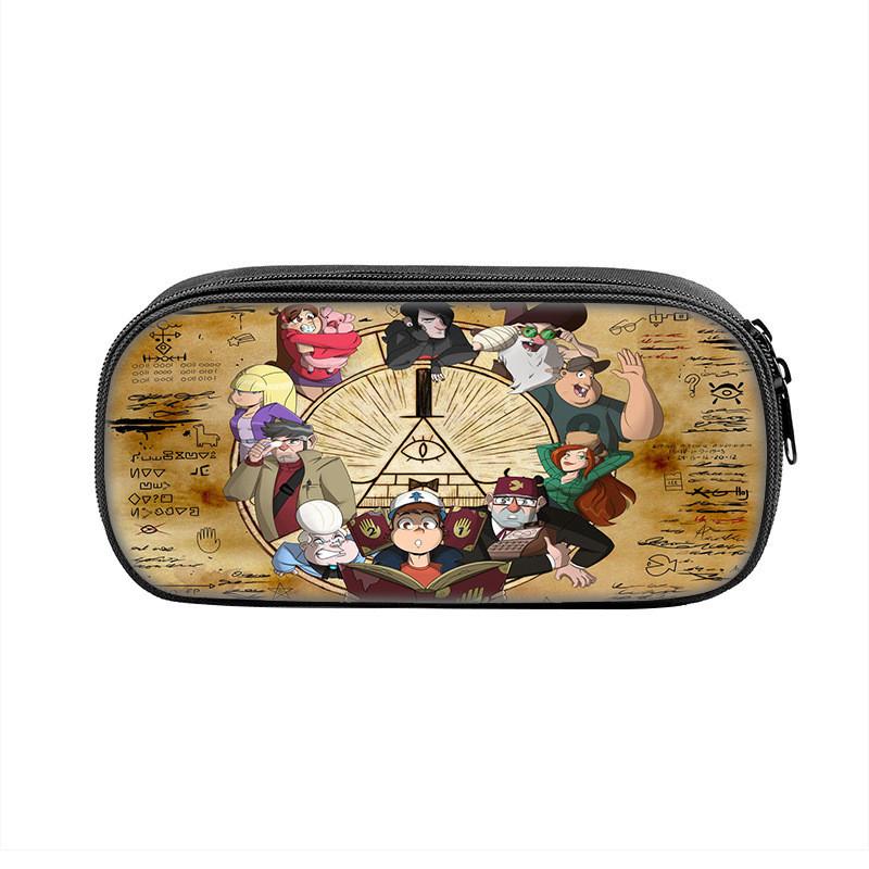 Gravity Falls Cartoon Pencil Case Large Capacity Nylon School Supply Organizer For Students