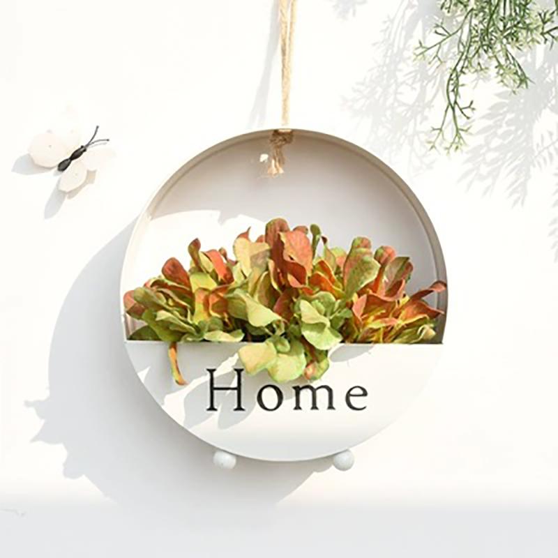 

Настенное украшение, железный цветочный горшок, настенная стойка для цветов, креативные подвесные искусственные цветы