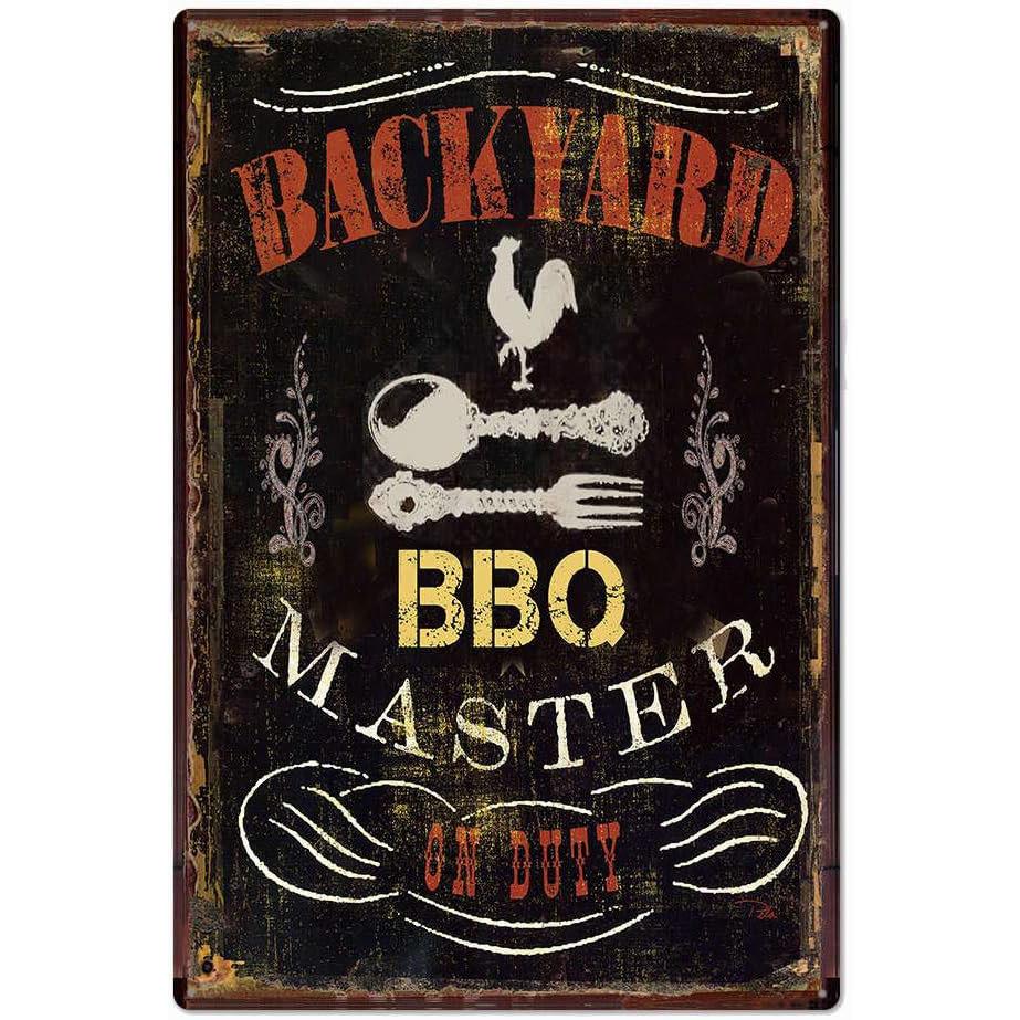 Metal Aluminum Signs BBQ Party Zone Wall Decoration Plaque Vintage Art Poster Iron Painting for Man Cave Home Cafe Garden Club