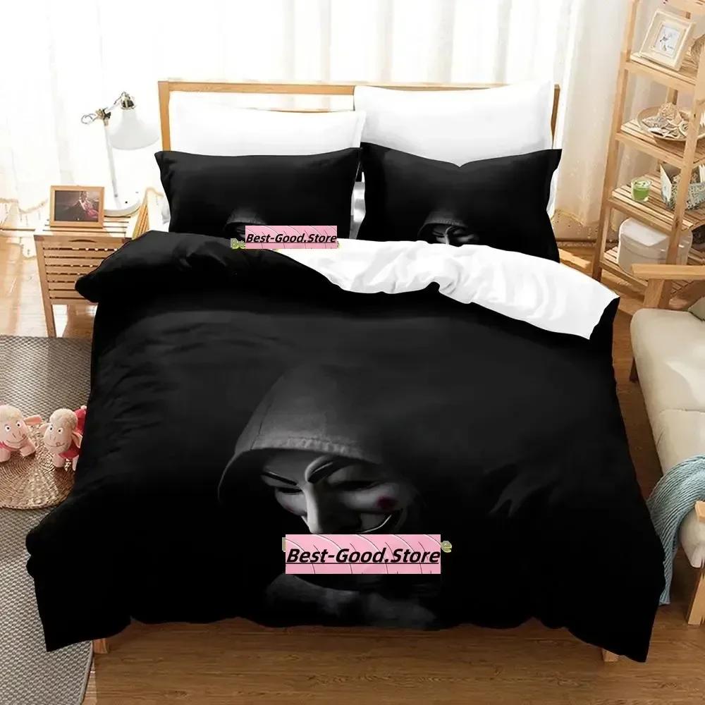 New Personality Technology Anonymous Bedding Set Single Twin Full Queen King Size Bed Set Adult Kid Bedroom Duvetcover Sets