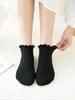 Cotton Spring and Autumn Middle Tube Ear Ear Edge Anti Odor Socks Thin Girl Mesh Breathable Solid Color Socks