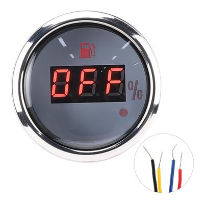 Medidor de Nível de Combustível 2 polegadas Display Digital LED Alarme de Luz Vermelha Inteligente para Barco Marítimo Carro