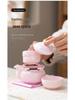Portable Pink Flower Tea Set with Hand-Grip Pot: Home & Outdoor Quick-Brew Gongfu Set with Storage Bag