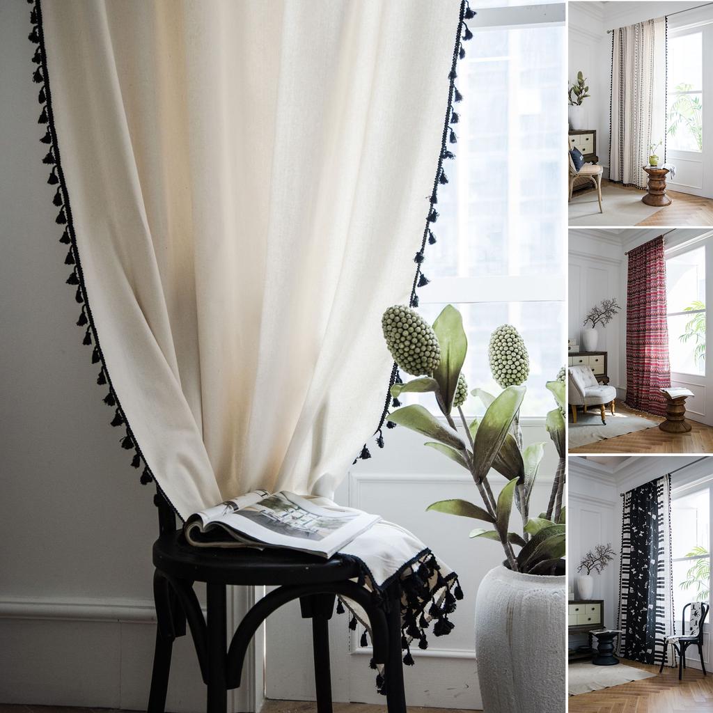 Modern Curtains Bohemian Style Window Screening Bedroom Office Decorations 1PC