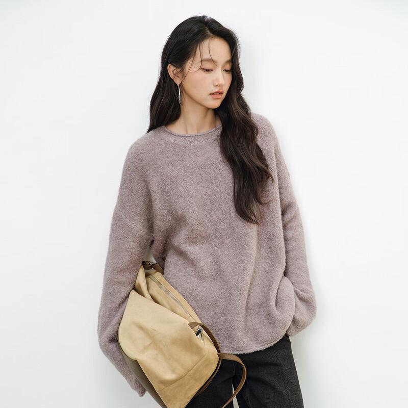 Snofur Women's Round Neck Loose Knit Sweater