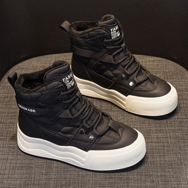 Snow boots women's winter new thick velvet gram warm high-top versatile fluffy women's shoes