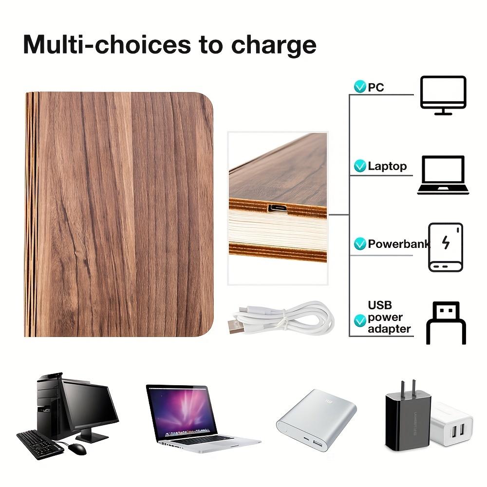 1pc Creative Folding LED Book Lamp - Rechargeable, 3-Color Changing Soft Light, Eye-Care Table Lamp for Bedroom Decor,USB Powered,Warm Ambient Glow