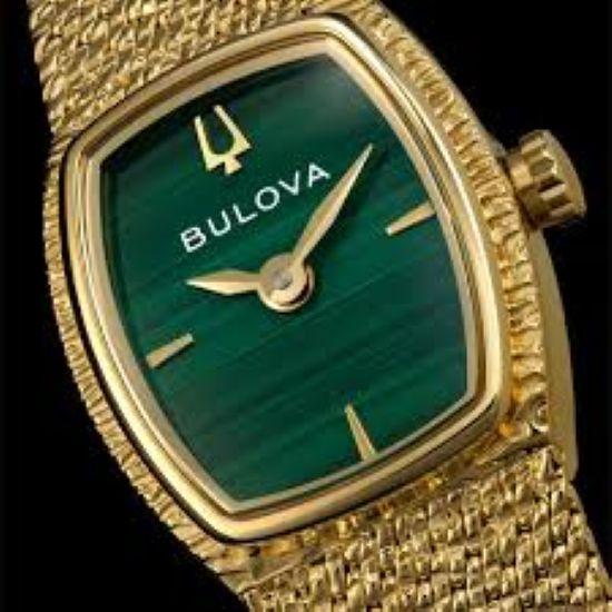 Bulova Classic Goddess of Time Green Dial Ladies Watch 97L184