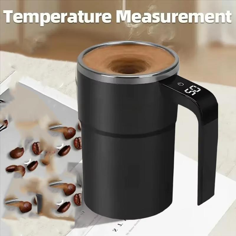 HOMEFISH Automatic Stirring Cup Rechargeable Portable Coffee Electric Stirring Stainless Steel Mixer Rotating Magnetic 301-400ml