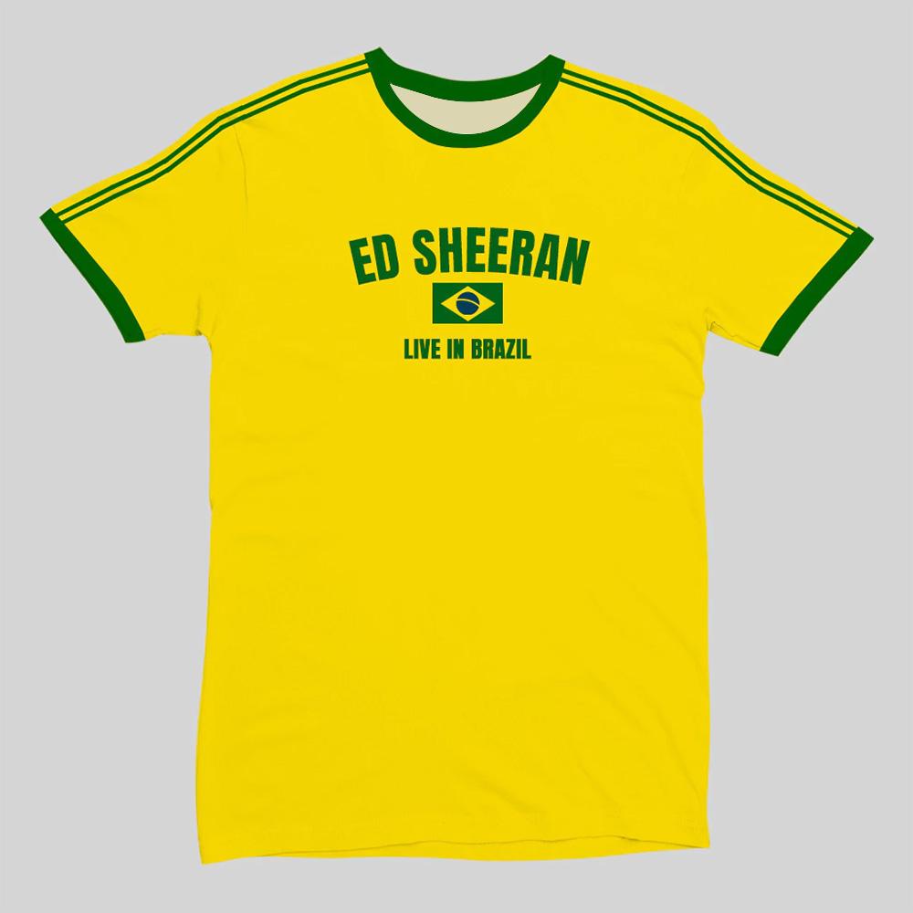 

Футболка Ed Sheeran Live in Brasil Джерси Новый Узор Принт Летняя Удобная Дышащая Футбольная Майка Унисекс Повседневные Футболки Y2K S