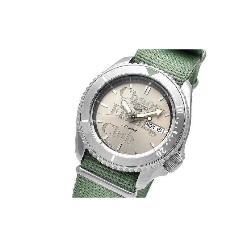 SEIKO 100m waterproof Automatic nylon strap 42.5mm men's watch silver dial SBSA169