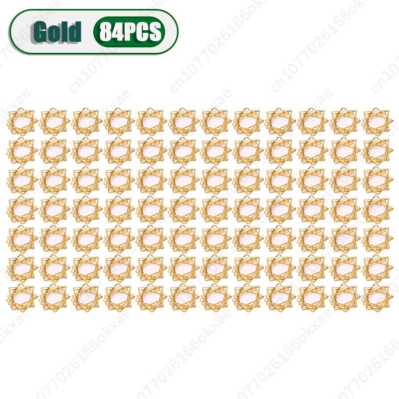 1-120PCS New Christmas Star Napkin Rings  Polygonal Napkin Rings  Pentagram Napkin Clasp Wedding Party Decoration Napkin Rings