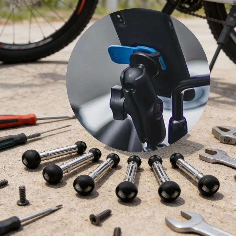 Adjustable Double Ball Head Tablets Stand for Flexible Viewing Angled Stainless Steel Construction NonSlip Design