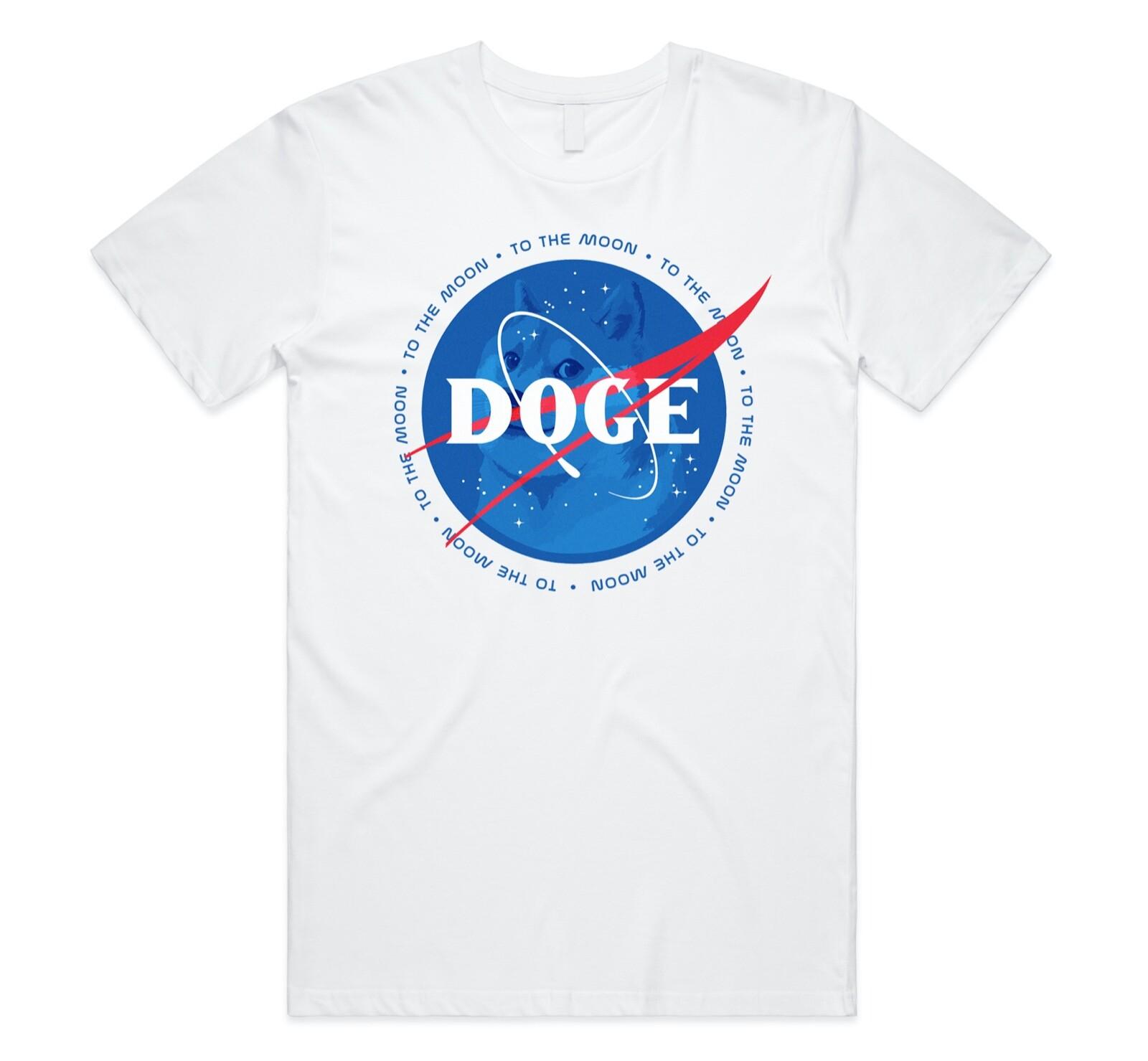 Doge Coin To The Moon Space T-shirt Tee Funny Cryptocurrency Crypto Meme M