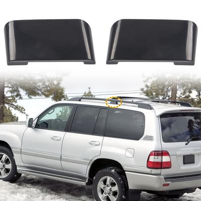 Para toyota land cruiser lc100 fj100 1998 1999 2000-2007 acessórios do carro rack de teto trilhos centro de bagagem protetor capa 2 peças