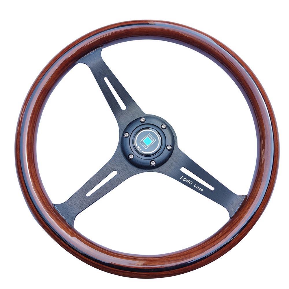 Classic 380MM 15Inch Racing NxD Wood Steering Wheel Universal Modified Drift JDM Sport Wooden Grain Steering Wheel Volantes Wood With NxD LOG BK