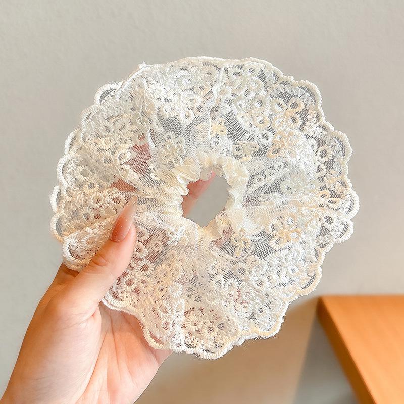 Korean Style Spring/Summer Floral Intestine Hair Scrunchie for Women – Elegant Ponytail Tie and Mori Girl Accessory.