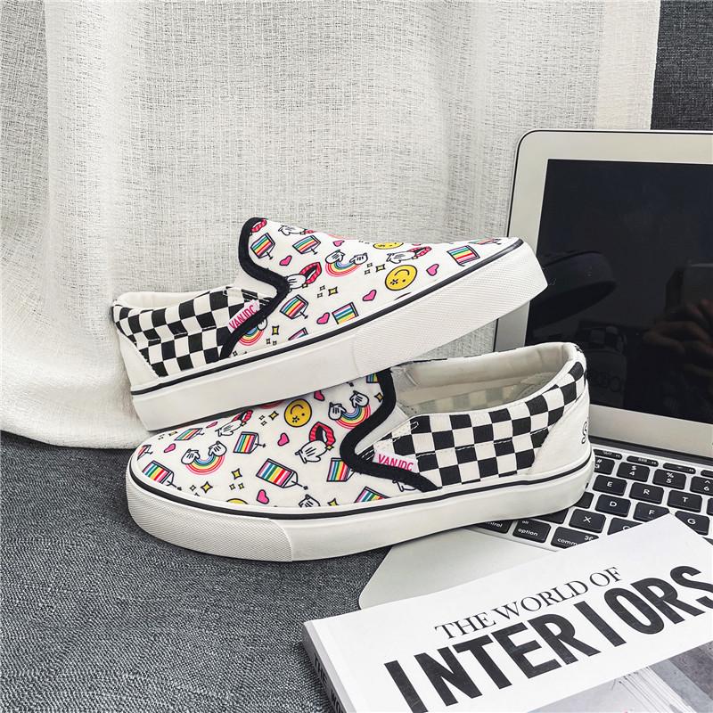 2025 Autumn Women's Slip-On Canvas Shoes - Korean Style Casual White Sneakers