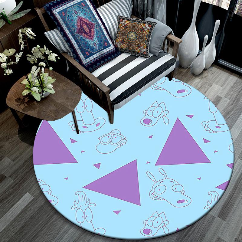 Rocko2 Round Area Rug,Carpet Rug for Living Room Bedroom Sofa Playroom Decor,Non-slip Floor Mat