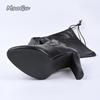 Fashion Women's Leather Boots 2025 Autumn Winter New Size 43 Comfortable Pointed Toe Back Strap High Thick Over The Knee Boots for Women