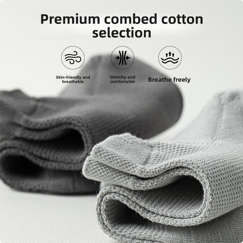 Pure Cotton Short Socks for Men - Thin Style, Odor-resistant, Sweat-absorbent and Antibacterial Boat-shaped Socks, Cotton Socks