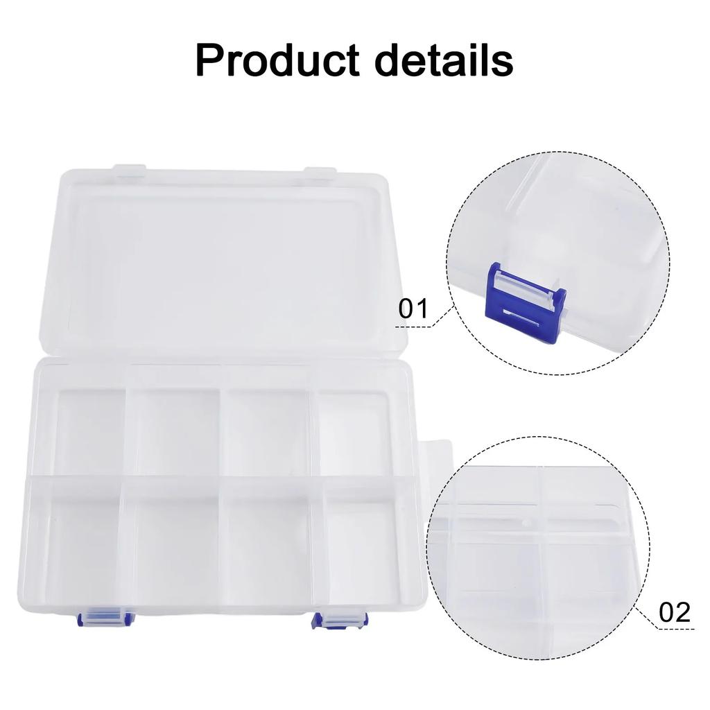 Tools Storage Box Adjustable 8Grids Compartment Plastic Storage Box Screw Holder Case Organizer 20*13.5*4.5cm Pill Hardware Tool
