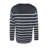 Ladies Casual Striped Round Neck Button Casual Loose Long Sleeve T-Shirt