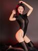 Sexy High Cut Bodysuit Sheer See Through Oil Glossy Shiny Elastic  Tights Thong Stain Smooth Yoga Shaping Leotard With Stockings