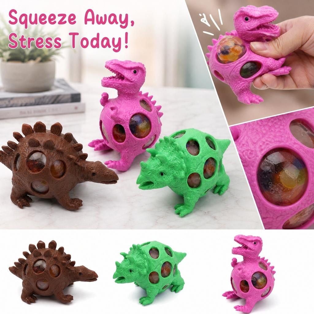 Dinosaur Stress Ball Toy, Random Color Assortment for Kids and Adults