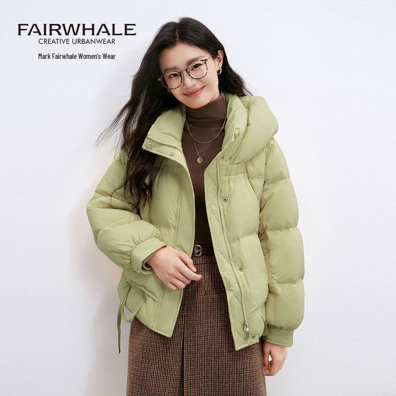 Mark Fairwhale Women's 2025 Ribbon Design Short Hooded Down Jacket