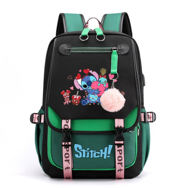 Cute Cartoon Printed Schoolbag Junior High School Student High School Student With Usb Multi-Function Student Schoolbag
